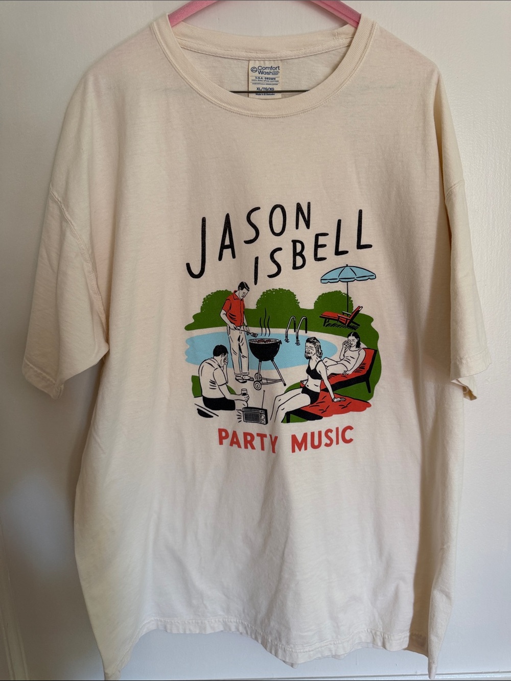 Jason Isbell Cream 'Party Music' Graphic Tee summer Tour XL